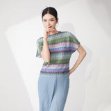 2025 Shenzhen Nanyou short-sleeved t-shirt women's 2025 new summer wear bat sleeves loose meat covering and thin pullover  top