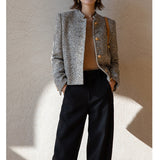 2025 Wool high-end sense, simple style Xiaoxiangfeng coat women's spring women's tweed, short women's fashion top