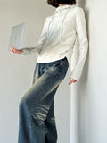2025  spring new design fake two pieces niche fake two pieces base slim and thin outer top 1928