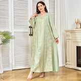Muslim robe women's long dress Middle East Popular trade fashion new embroidered beads party dress dress abaya