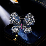 2025 High-end luxury heavy industry inlaid butterfly brooch femininity high-end creative design insect coat jacket accessories