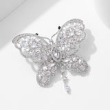 2025 High-end zircon hollow butterfly brooch for women's high-end sense of light luxury atmosphere smart coat jacket pin accessories