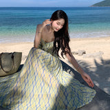 2025 Dopamine Island is beautiful, super good-looking suspender dress, women's summer design sense niche seaside vacation dress