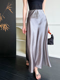 2025  summer new drape skirt women's high waist and thin one-step hip-wrapped fishtail skirt 25802