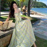 2025 Dopamine Island is beautiful, super good-looking suspender dress, women's summer design sense niche seaside vacation dress