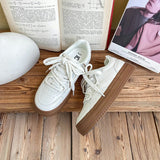 woloong Attractive Korean Milk White Wild Autumn Sneakers