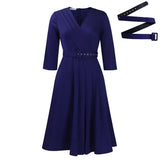 WOLOONG D507  2025 trade women's clothing new V-neck fashion temperament pleated elastic temperament elegant African dress