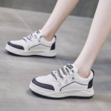 woloong Women's Platform White Spring Korean Style Low-top Sports Sneakers