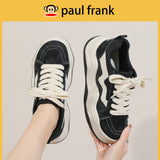 woloong Women's Frank Spring Wave Pattern Clunky Breathable Height Sneakers