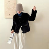 2025 friendly mink solid color collarless pocket high-end imitation fur imitation mink coat ferret coat warm autumn and winter