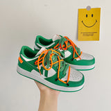 woloong Creative Women's Platform Fashionable Korean Green Sneakers