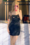 woloong Paneled Cutout Slip mini Dress