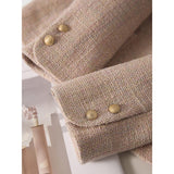 2025 Temperament wears a pink Xiaoxiangfeng jacket, high-end women's clothing, textured tweed, spring and autumn  spring clothing short.