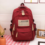 Cross-Border Large Capacity Backpack  New Simple Letters Junior High School Student Schoolbag Trendy Convenient Travel Casual Backpack