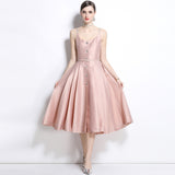 Birthday hosting banquet small dress female sexy suspender diamond backless socialite big skirt dress dress dress