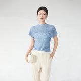 2025 Design T-shirt women's 2025 new popular fashion high-end bat sleeves loose and thin versatile short-sleeved top
