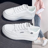 woloong Graceful Slouchy Women's White Breathable Platform Sneakers