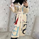 Direct   New letter fashion women's large-size printing long woolen coat coat women