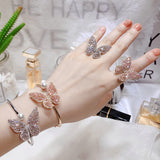 2025 Liyu jewelry opening adjustable bracelet women's pink zircon inlaid hollow pearl butterfly bracelet wholesale customization