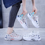 woloong Style Clunky Female Mesh Surface Platform Sneakers