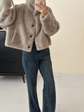 2025 Solid color  friendly mink stand-up collar short imitation mink coat high-end ferret coat to keep warm in autumn and winter