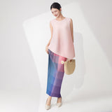 2025 basic skirt women's summer suit covering meat and showing thinness irregular sleeveless T-shirt hip skirt two-piece set