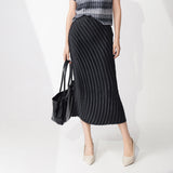 2025 skirt slim fit hip wrap medium and long high sense elastic waist temperament professional commuting versatile one-step skirt