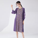 2025 Women's clothing summer high-end dress bronzing loose large size A-shaped skirt versatile and thin pleated skirt Popular style