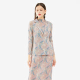 spring and summer new Korean version of Xiaoxiangfeng fashion casual printing suit slim top skirt jacket women's trend