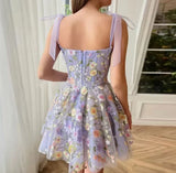woloong New Fashion 2024 for Women Dresses Summer Casual Simple Sleeveless Mid Waist 3D Floral Embroidery Design Sexy Suspender Dress