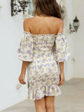 woloong Elegant Off The Shoulder Bodycon Dress Women Short Sleeve  Mini Dress Summer Fashion Dresses Girl Women Clothing Female