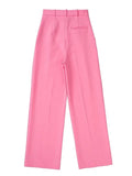 woloong New Pink Pants Women High Waist Wide Leg Trousers Woman Casual Baggy Pant Suits Spring Streetwear Wide Pants
