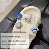 Fashion Design Cartoon Astronaut Women's Slippers Men's  New Summer Beach Slide Flip Flops Indoor Bathroom Non-slip Shoes