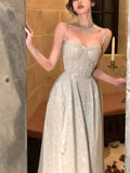 woloong Elegant Evening Party Midi Dress Women Backless France Vintage Sexy Strap Dress Female Bow Korea Fashion Fairy Dress Summer