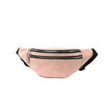 woloong Fashion Outdoor Waist Bum Bag Genuine Leather Running Belt Pouch Zip Fanny Pack Chest Mobile Phone Cross-Body Closure Coin Purse