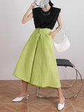 Loose Green Skirt Pants For Women High Waist Solid Minimalist Casual Skirts Pant Female Summer Clothing Fashion New