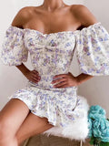 woloong Elegant Off The Shoulder Bodycon Dress Women Short Sleeve  Mini Dress Summer Fashion Dresses Girl Women Clothing Female