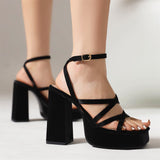 Brand New Design Summer Party Women Sandals Platform Block High Heels Roman Shoes For Woman Sexy Fashion Trendy Sandals