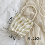 woloong Mini Pearl Bag Handmade Vintage EVA Beaded Fashion Banquet Party Shoulder Bag Female Wedding Bags Luxury Women's Coin Purse