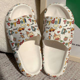 woloong New Arrivals Slippers For Women Indoor Home Summer Student Soft Sole Slides Fashion Ins Cartoon Graffiti Flip Flops