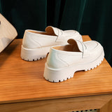 woloong  Spring Shoes Female British Style New Thick-soled College Style Casual Loafers Genuine Leather Fashion Shoes Girls