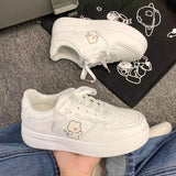 Platform Sneakers Women's White Shoes Korean Spring Autumn New Sports Vulcanize Basket Kawaii Lolita Casual Flat Running