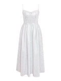 woloong Elegant Evening Party Midi Dress Women Backless France Vintage Sexy Strap Dress Female Bow Korea Fashion Fairy Dress Summer