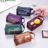 woloong Dark Series Vintage Three-dimensional Square Nylon Mesh Coin Purse Pouch Large Capacity Key Lipstick Earphone Organizer Card Bag