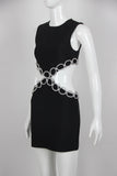 New Summer Women'S Sexy Backless Cut-Out Diamond Luxury Black Tight Mini Dress Elegant Evening Club Party Dress