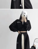 Women Y2k Tracksuit Sweatpants 2 Pieces Sets Womens Hoodies and Trousers Sports Suit Zip Crop Top Sweatshirts Pants Outfits