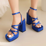 Brand New Design Summer Party Women Sandals Platform Block High Heels Roman Shoes For Woman Sexy Fashion Trendy Sandals