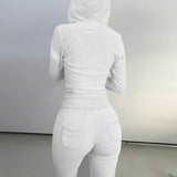 Womens Tracksuits Sets Fall Winter Zipper Jacket Cashmere Vest Hooded Pants Three Piece Set Outfit Conjuntos De Pantalones