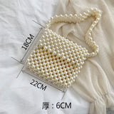 woloong Mini Pearl Bag Handmade Vintage EVA Beaded Fashion Banquet Party Shoulder Bag Female Wedding Bags Luxury Women's Coin Purse