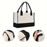 Large Capacity Stylish Canvas Bag - Ultra-Durable and Heavy Duty for Shopping, Fashionable Gift Giving, and Traveling - Casual, Chic, and Made from High-Quality Canvas Material